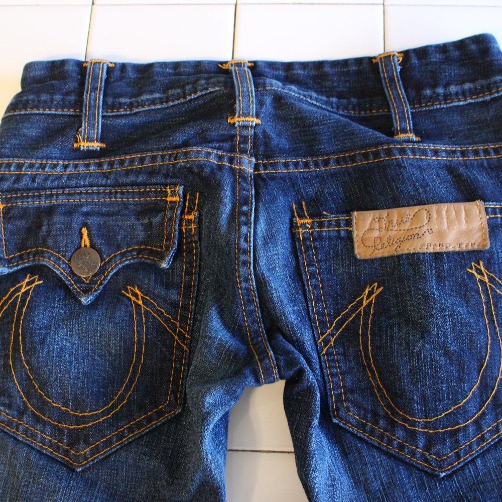 TRUE RELIGION TWISTED SEAM JEAN WOMENS SIZE 25X34